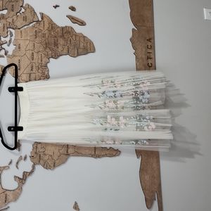 Tulle pleated cream flora skirt small wome s